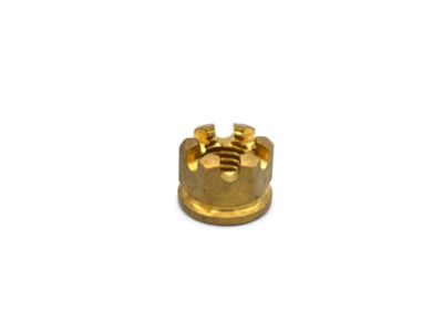 13mm Hex Brass Castle Nut - 9mm x 1.25 Pitch